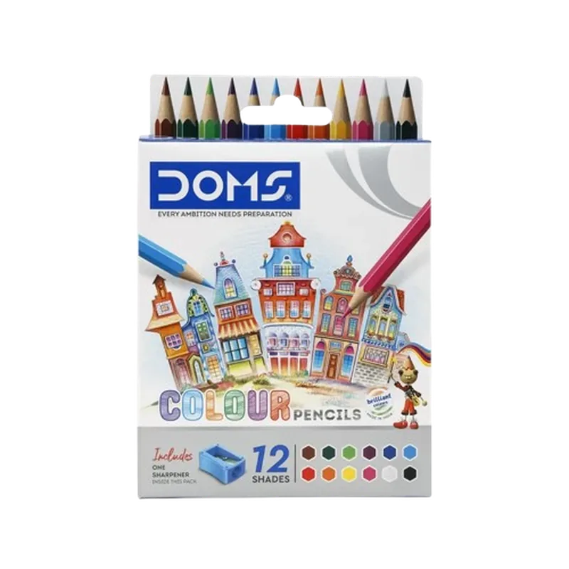 Doms Colour Pencils 12 Shades Small 1 Pack Multicolor