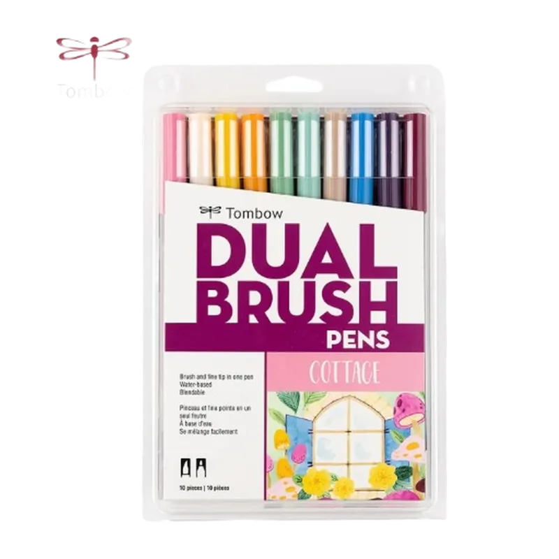 Tombow Dual Brush Pen 10 Color Set Cottage Multicolor