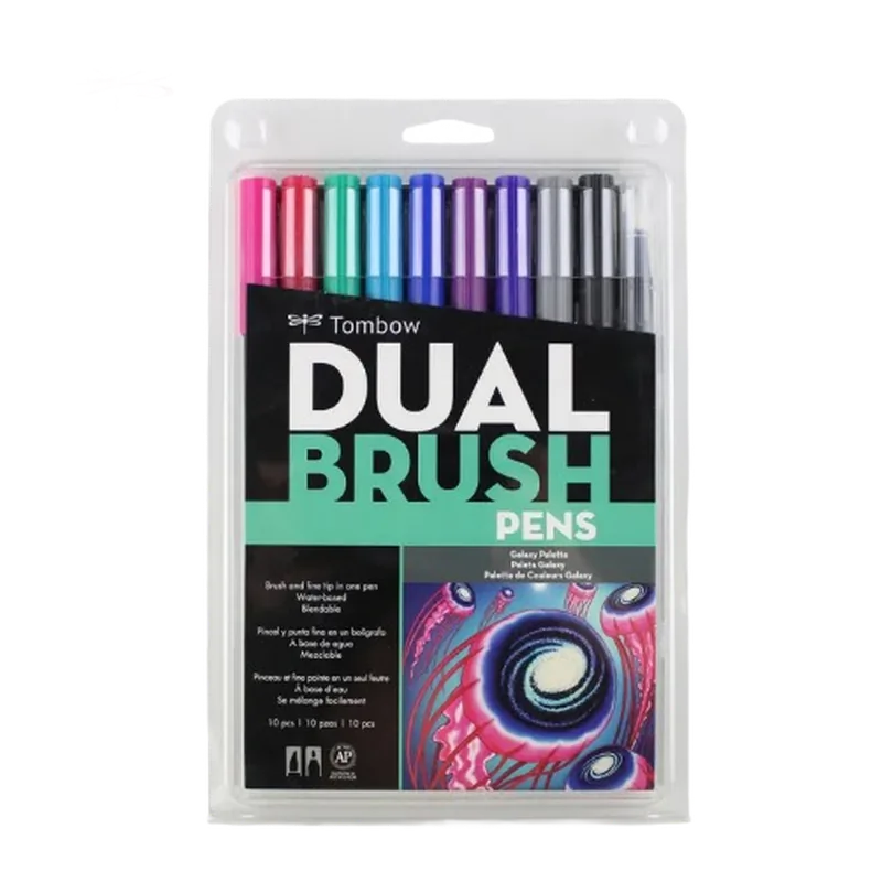 Tombow Dual Brush Pen 10 Color Set Galaxy Multicolor