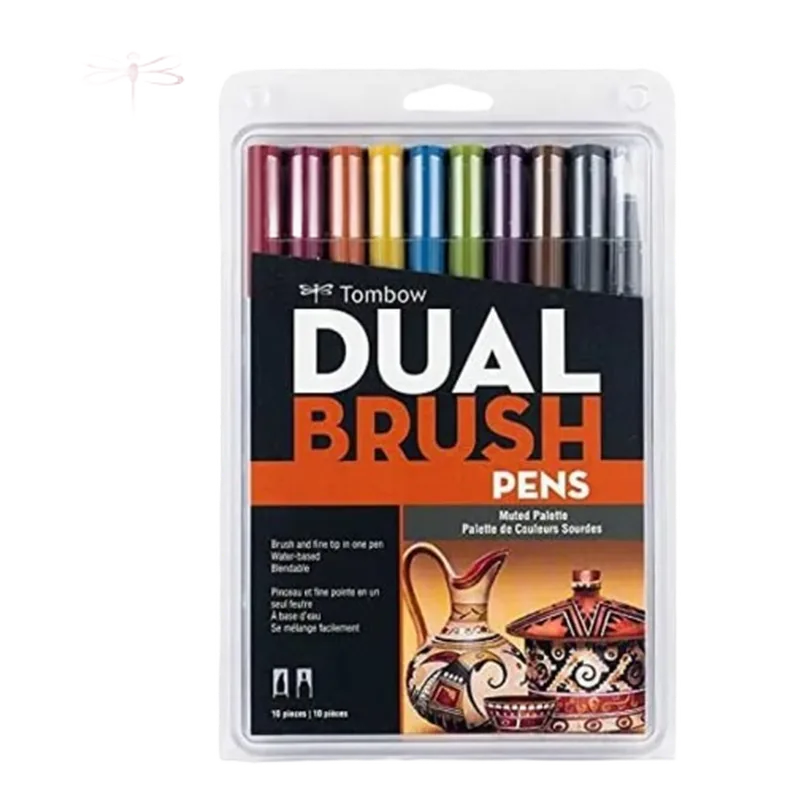 Tombow Dual Brush Pen 10 Color Set Muted Multicolor