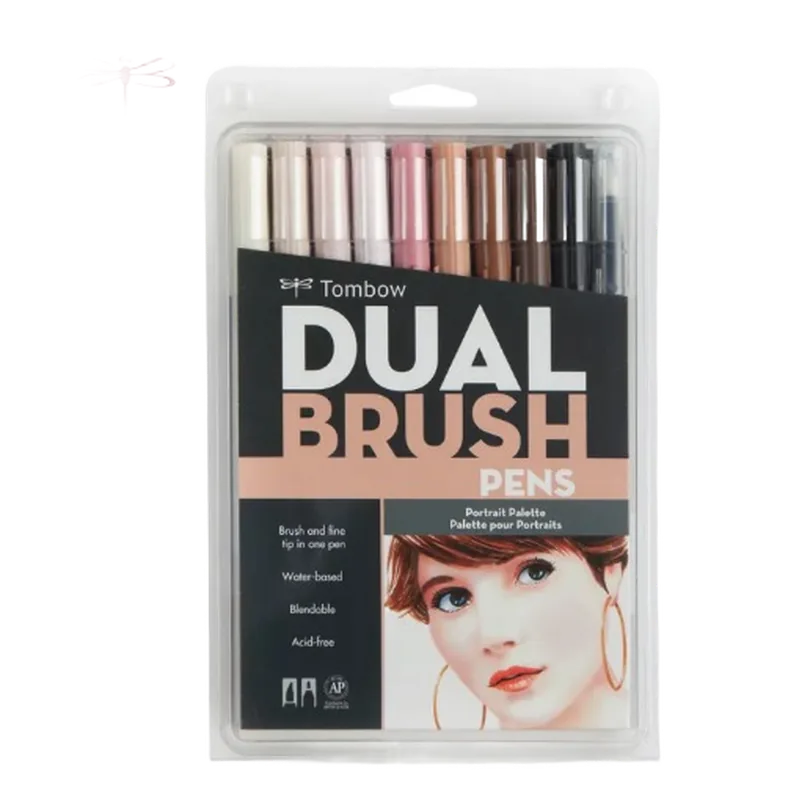 Tombow Dual Brush Pen 10 Color Set Portrait Multicolor