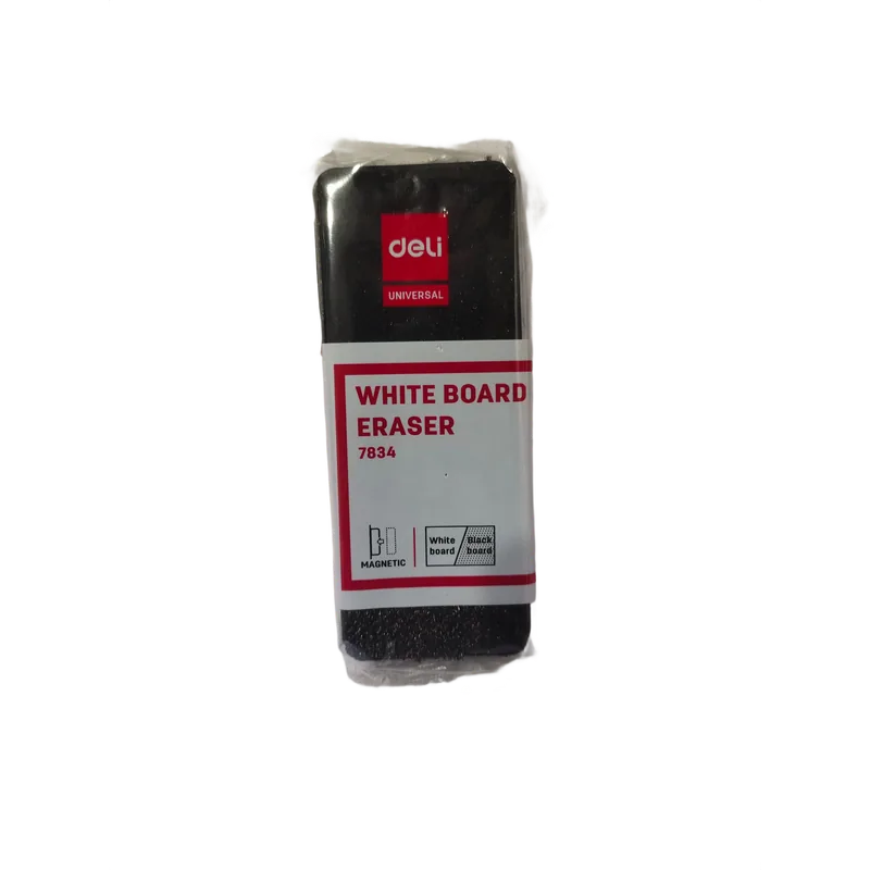 Deli Whiteboard Eraser | 7834 | 125x50x26MM | Board Cleaner for Classroom & Office