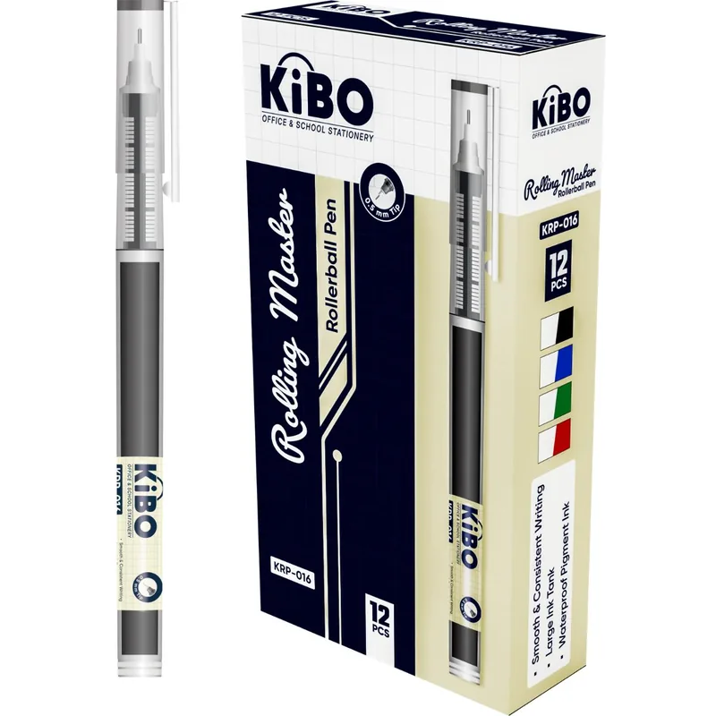 Kibo Roller Ball Pen Black KRP-016 1 Box (12 Piece)