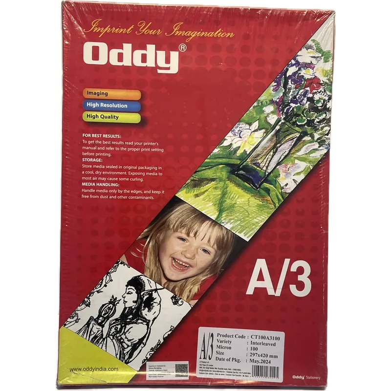 Oddy OHP Transparent Sheets A3 100 microns 100
