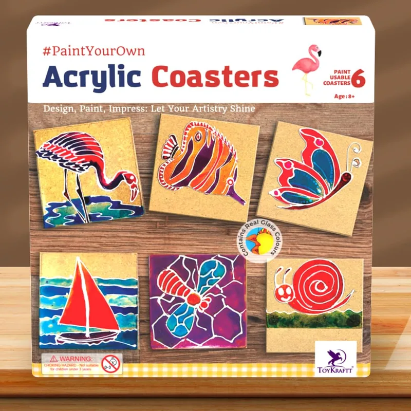 Toykraft Paint Your Own Acrylic Coasters Multicolor
