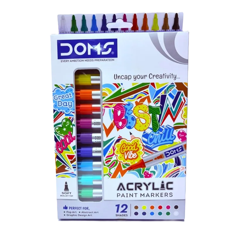 Doms Acrylic Paint Markers 1 Pack Assorted