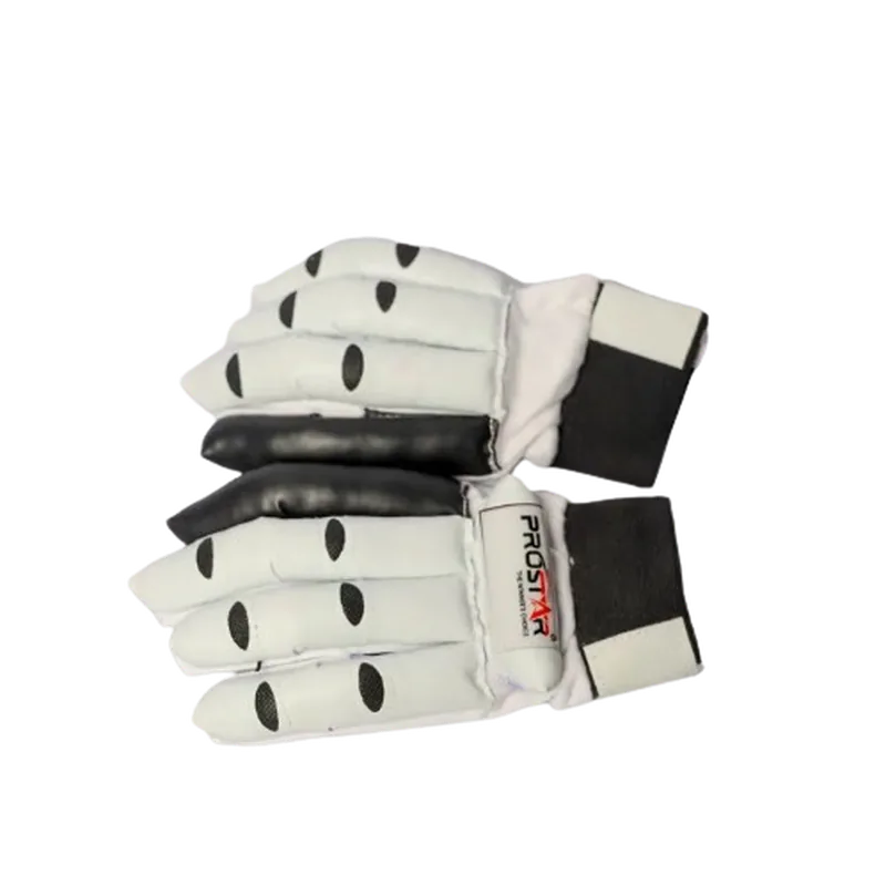Prostar Cricket Batting Gloves Match 1 Pair Free Size White & Black