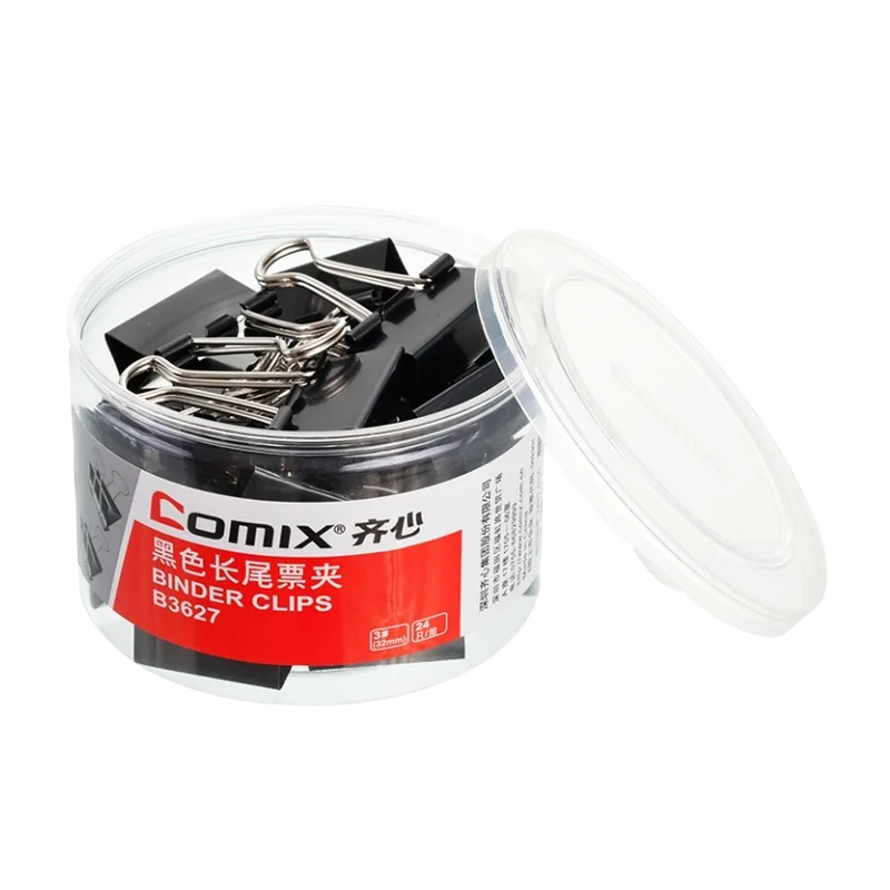 Comix Binder Clips 32mm 1 Box Black