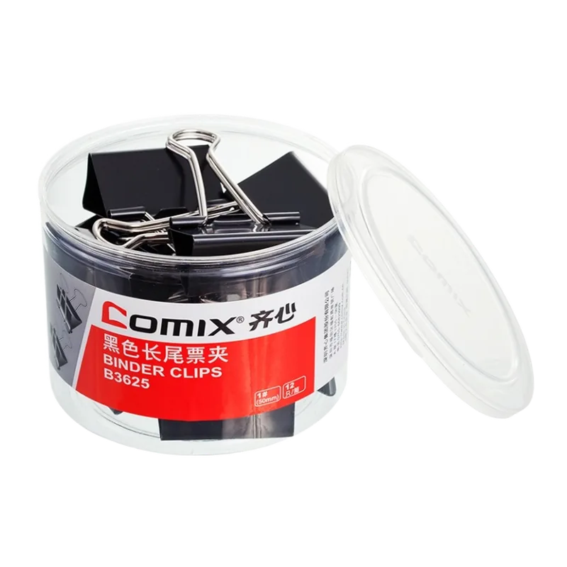 Comix Binder Clips 50mm 1 Box Black