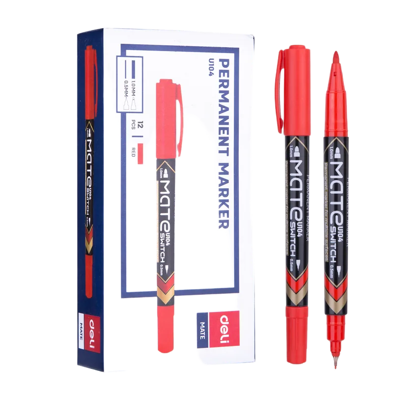 Deli Permanent CD Marker Red