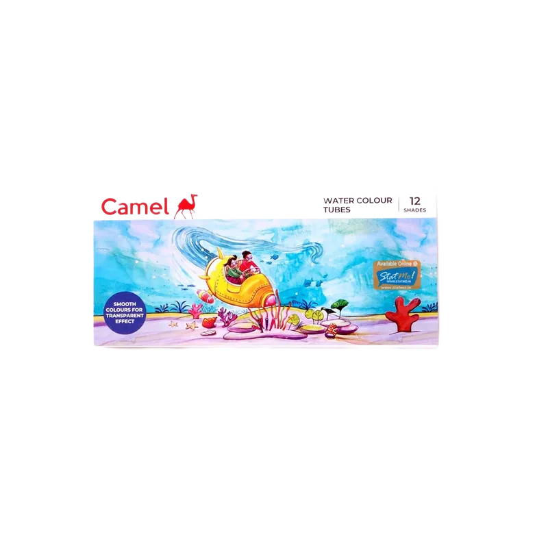 Camel Water Colour Tubes | 12 Shades | Deeply Rich and Vibrant Pigment | Quick Drying | 1 Piece