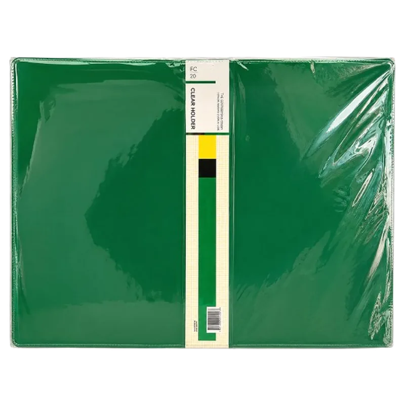 Clear Holder Files FC 20 Sheets Green