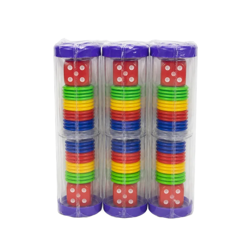 Prostar Ludo Men Jumbo | Ludo Dice & Coins Board Game Accessories | Big Shaker with Dice & Ludo Coins | 1 Container, 1 dice, 4 different Color Coins | Item No. PSLC-005 | 1 Piece