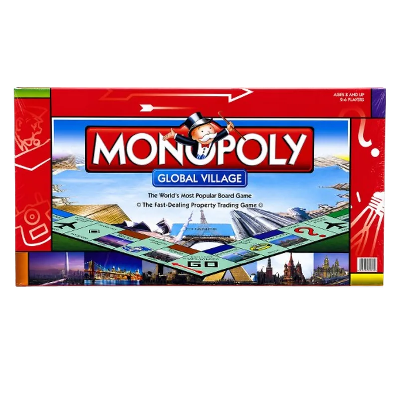 Monopoly Board Game | Global Village No. 2030E | The World's Most Popular Board Game | Ages 8+ | 2 to 8 Players | Family Games for Kids and Adults