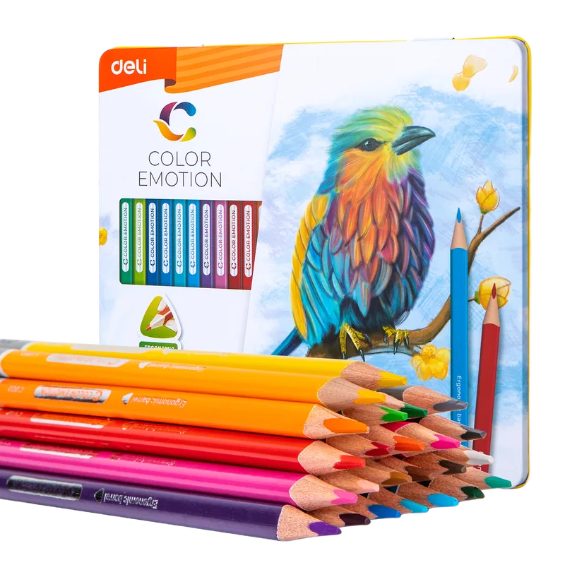 Deli Color Pencils 24 Colors 1 Pack Assorted
