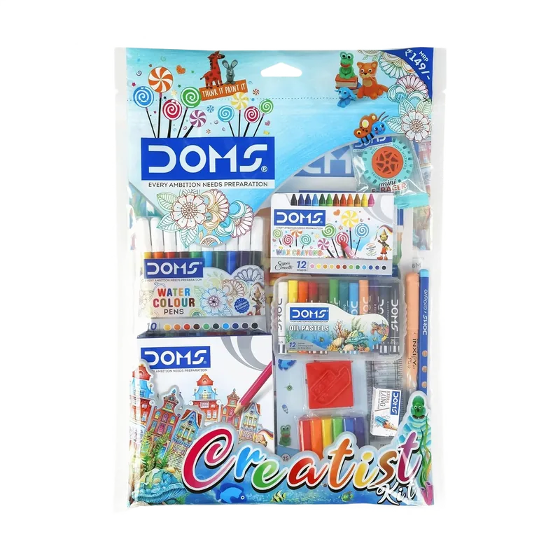 Doms Creatist Kit | Combination of 11 Stationery Products | School Essentials for Kids | for Gifting Purpose | 1 Set