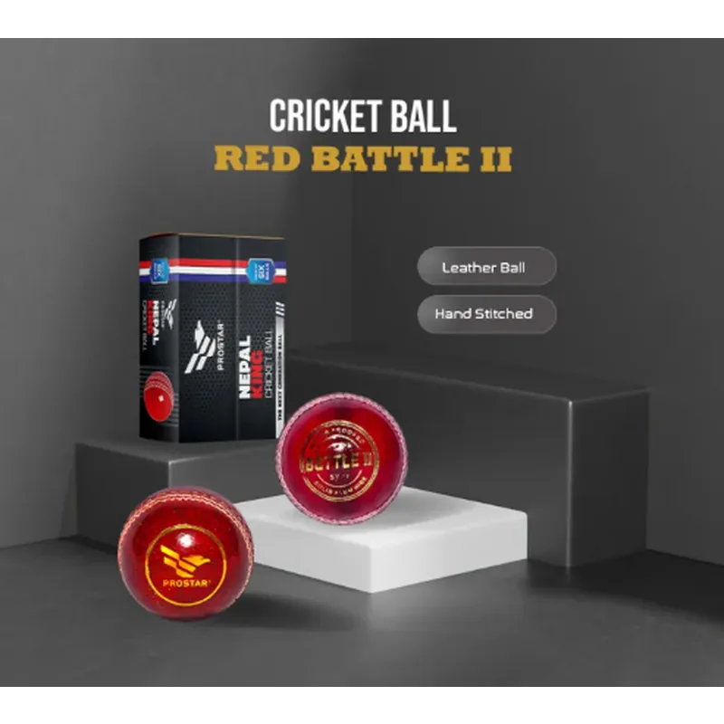 Prostar Leather Cricket Balls 4 Stitch Battle II 1 Pack Red