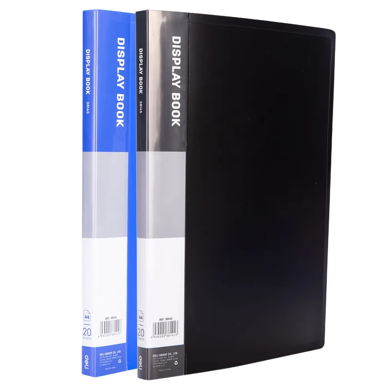 Deli Display File 20 Sheets A4 Black & Blue
