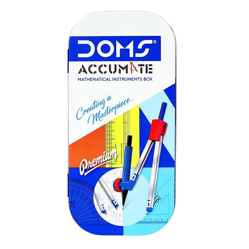 Doms Accumate Mathematical Instrument Box | for Boys & Girls | School Box Kit | Geometry Box for Students | Ideal for School Office | Stationary Items | 1 Piece