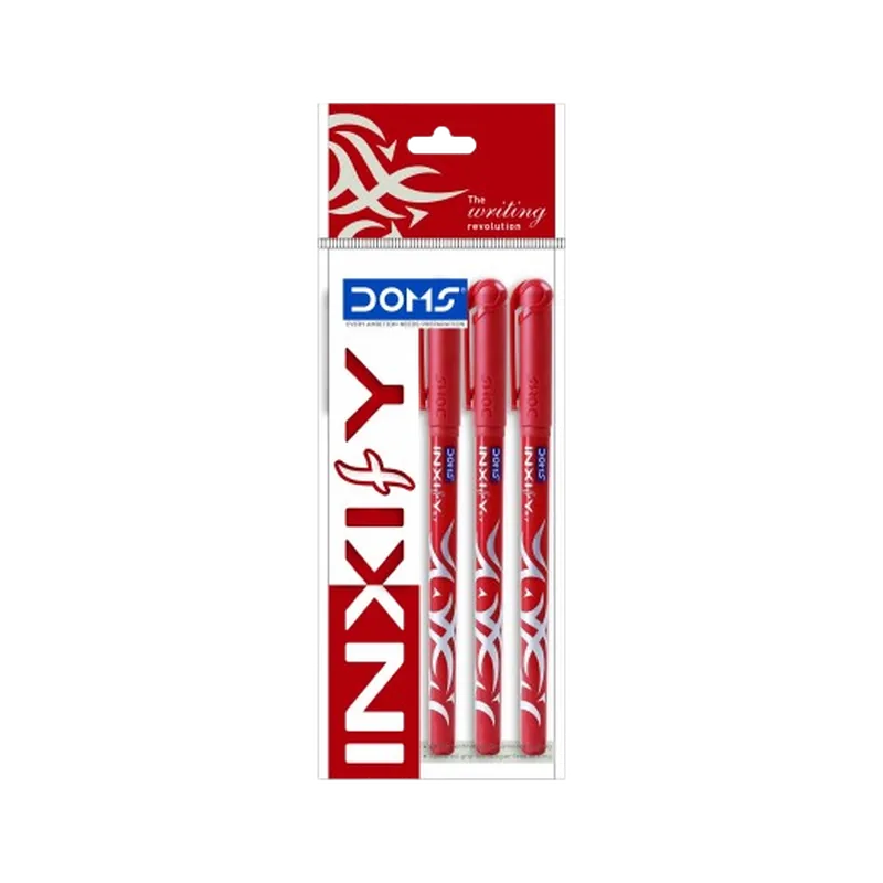 Doms Inxify Ball Pen Red 1 Box Blue