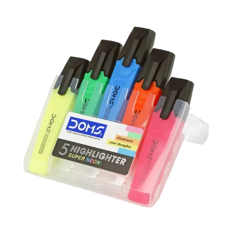 Doms Super Neon Highlighters 1 Pack Multicolor