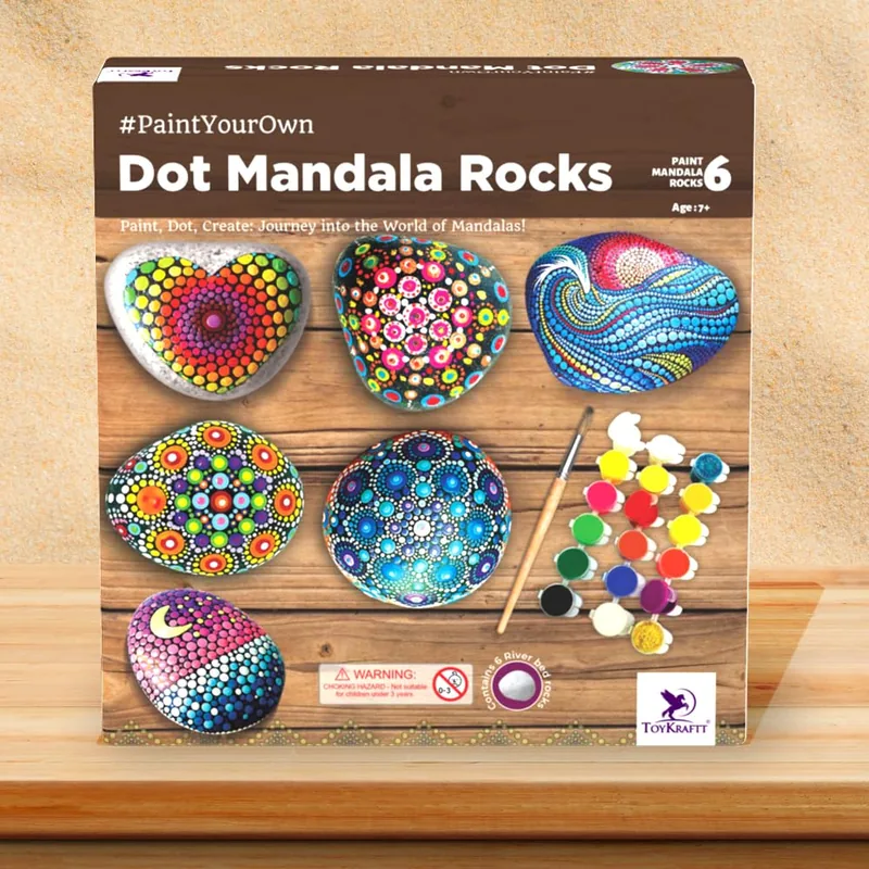 Toykraft Paint Your Own Dot Mandala Rock Multicolor