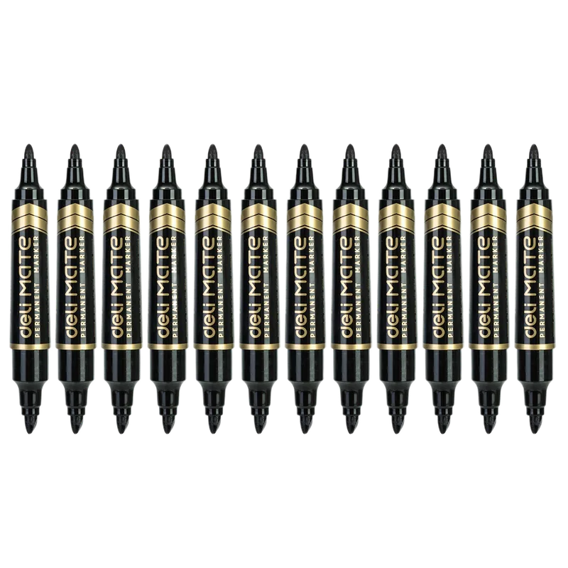 Deli Double Tip Permanent Marker 1 Pack Black