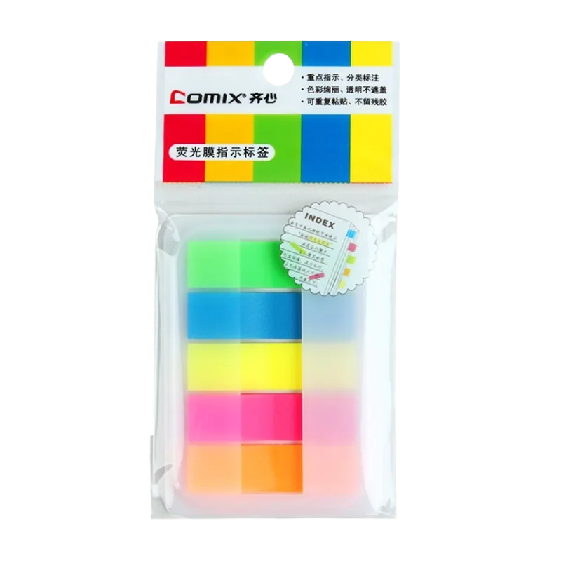 Comix Easy Stick With Fluorescent Flim 1 Pack 5 x 44 x 12 mm Multicolors