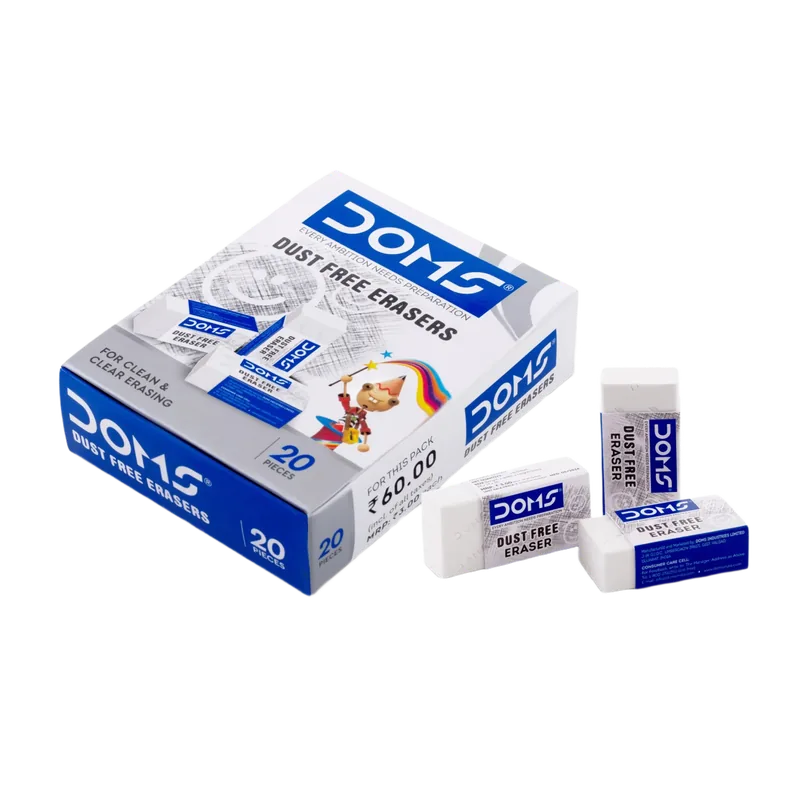 Doms Dust Free Erasers 1 Pack Multicolor