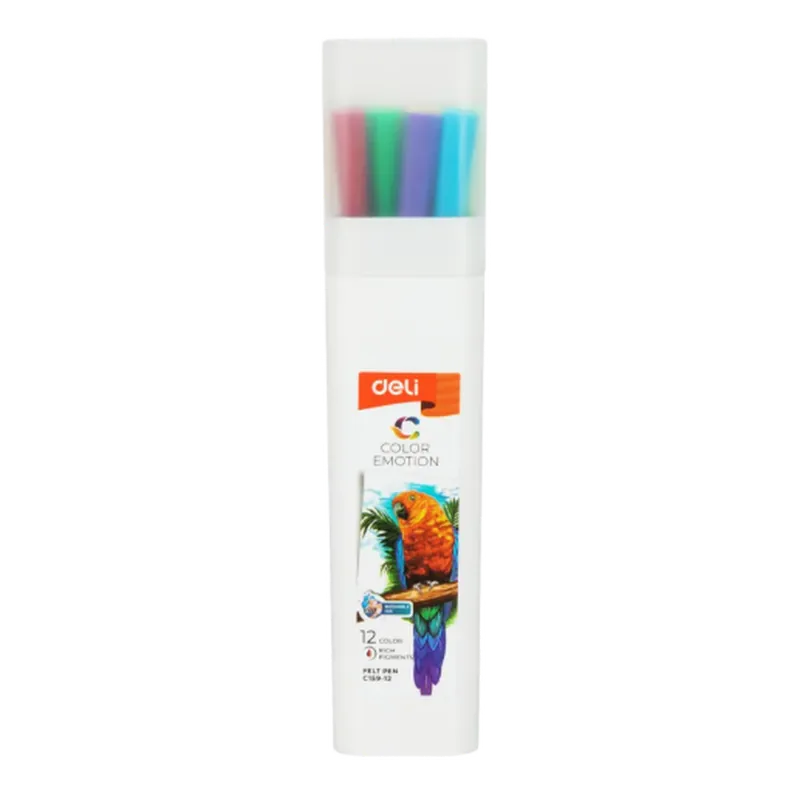 Deli Felt Pen EC159-12 1 Pack Assorted