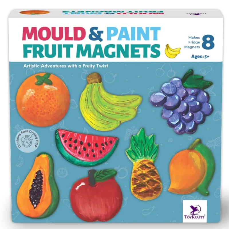 Toykraft Mould & Paint Fruit Magnets Multicolor