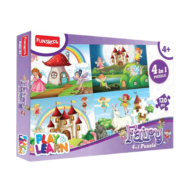 Funskool Fairy 4 in 1 Puzzle Game Multicolor