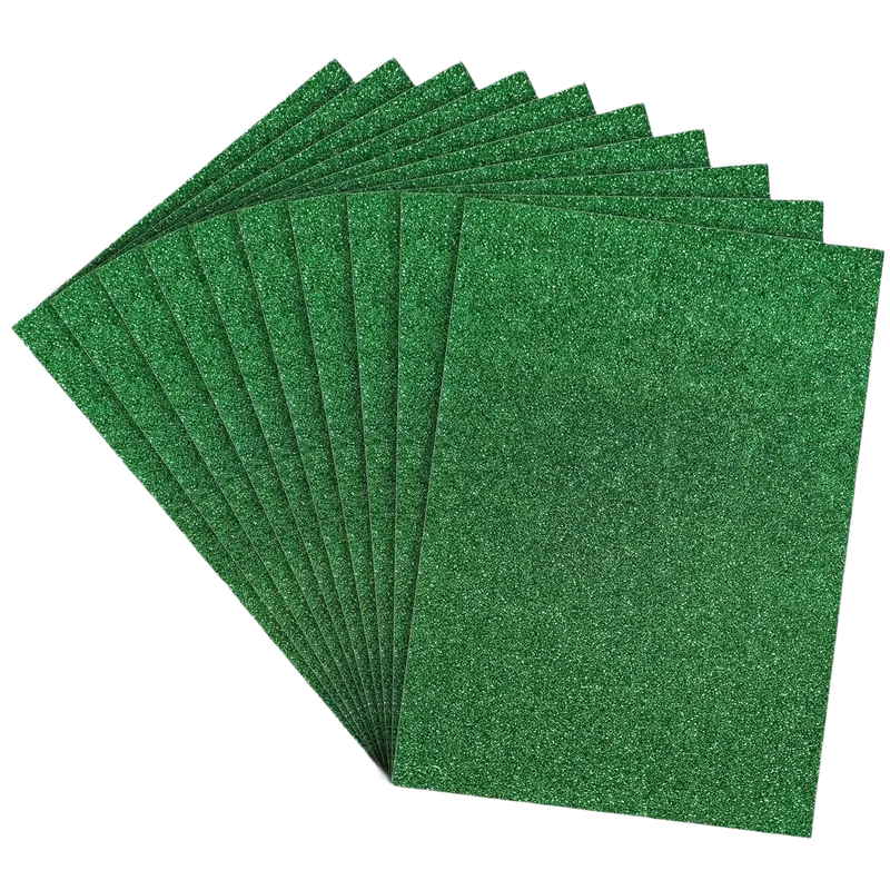 Glitter Foam Sheets Green 1 Pack A4