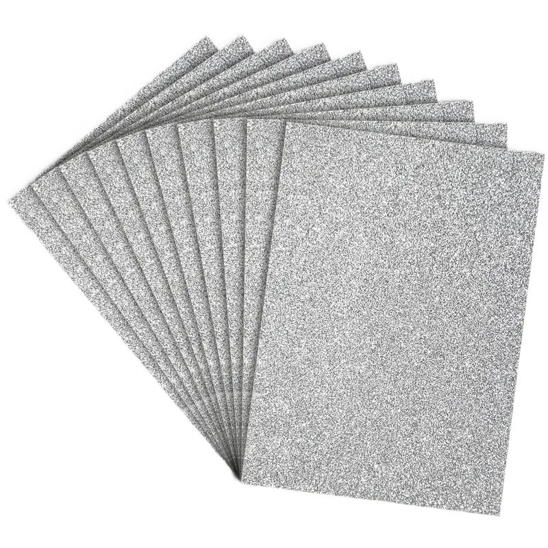 Glitter Foam Sheets Silver 1 Pack A4