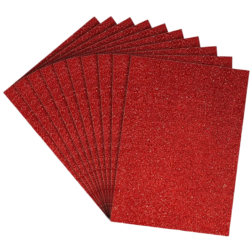 Glitter Foam Sheets Red 1 Pack A4