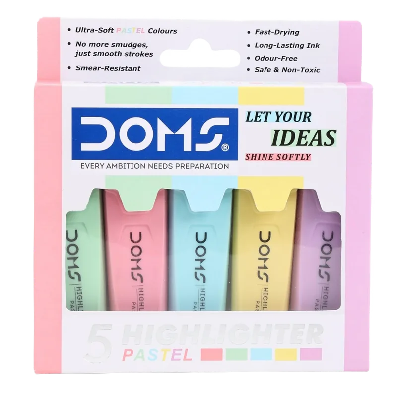Doms Pastel Highlighters 1 Box Assorted
