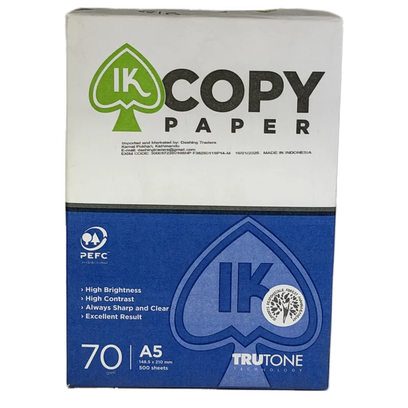 IK Copy Paper A5 White Printing Paper 70 White