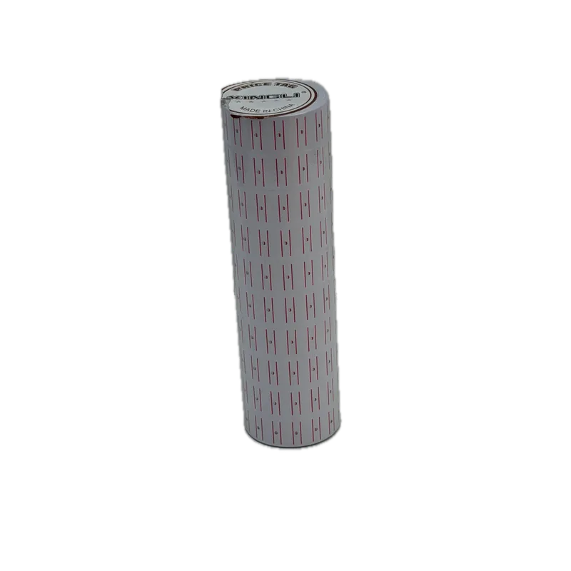Xingli Price Tag 21mm * 12mm (Single) Big White with red line 1 Roll (10 Pcs)