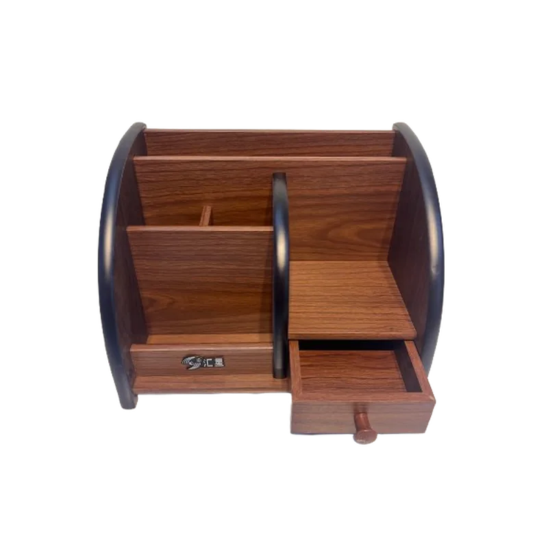 Huixing Wooden Desk Organizer Brown