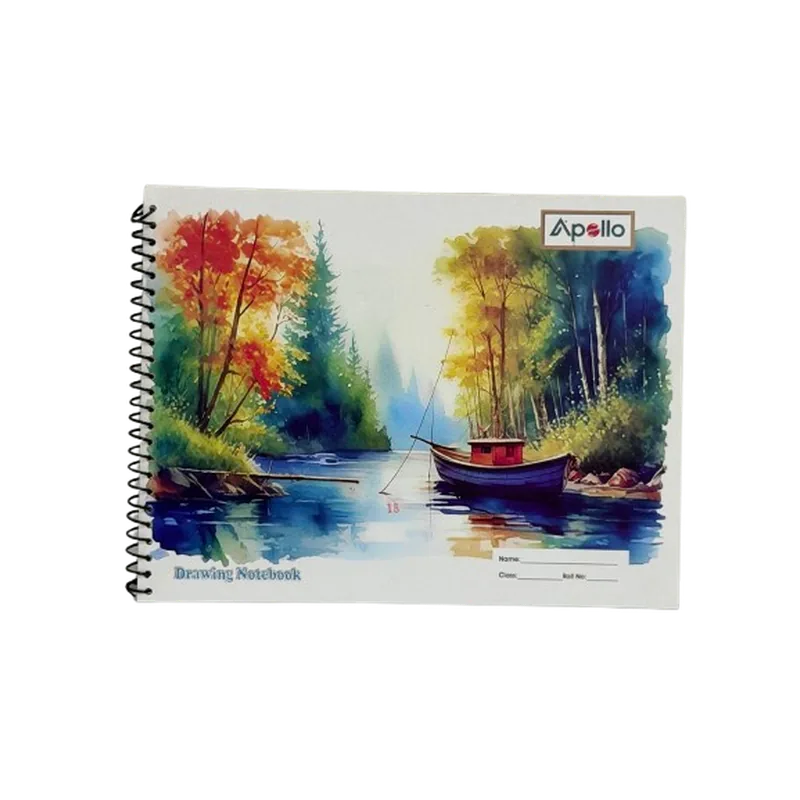 Apollo Spiral Drawing Notebook Small 9 12 Piece 18 Pages (9 Sheets) Plain