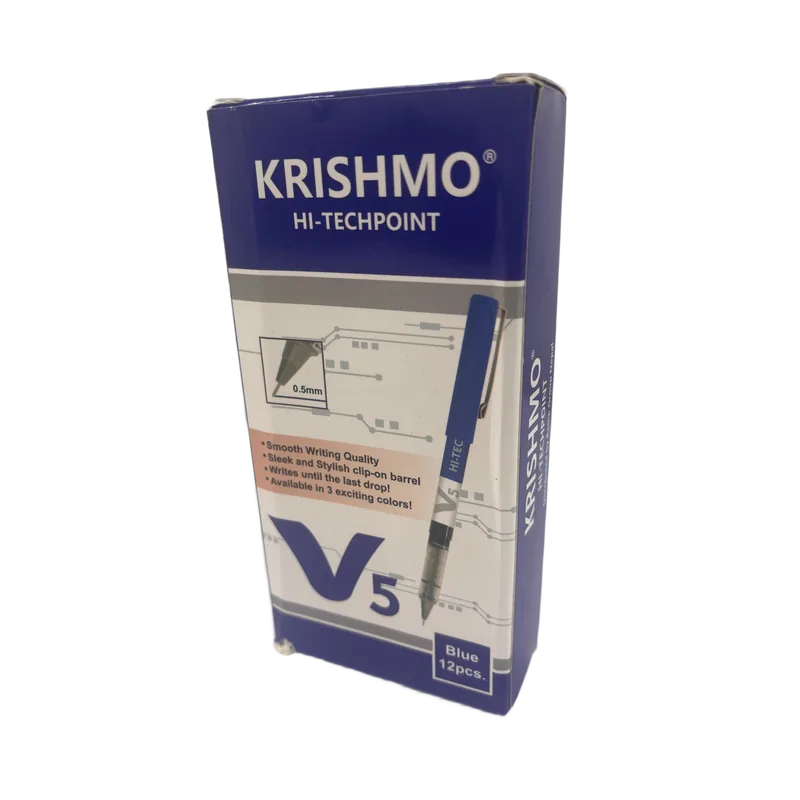 Krishmo Hi-Techpoint V5 Pen Blue 1 Pack