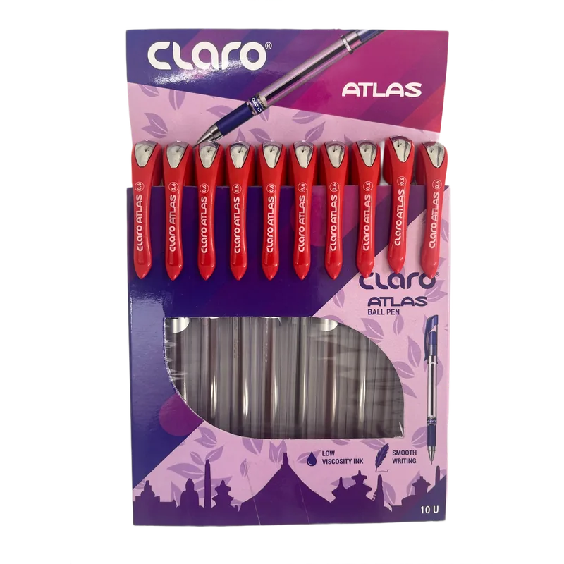 Claro Atlas Ball Pen Red 1 Pack