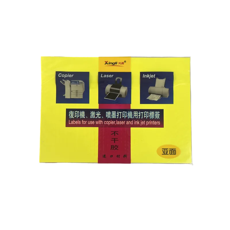 Printable Sticker Paper Fluorescent Yellow 1 Pack A4