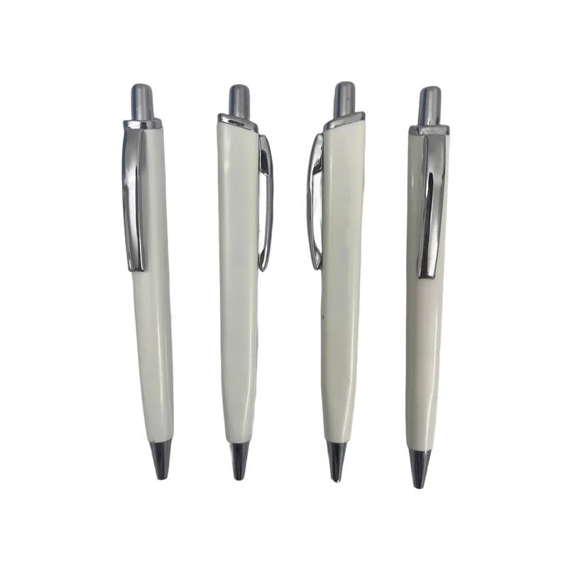 Customizable BMOT White Ball Pen | Custom Company Name Printing | Simple Design | Blue Ink | Ideal for Corporate Promotions, Business gifts, Gifts for Customer and Employees