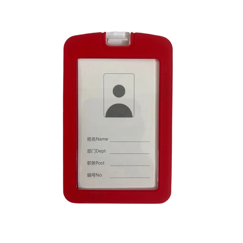 ID Card Holder Red Vertical