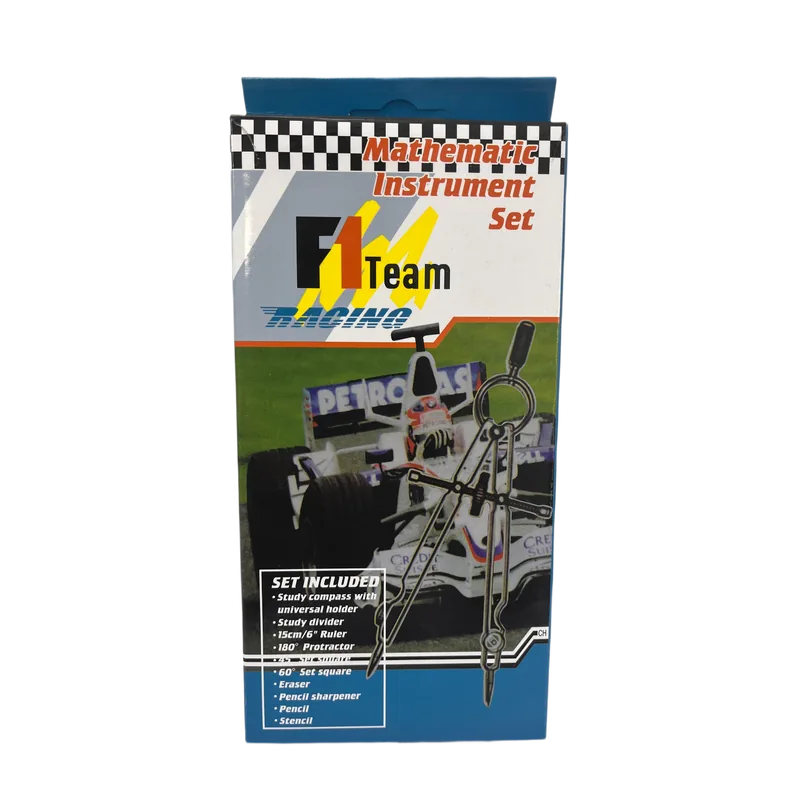 F1 Team Mathematical Instrument Box | for Boys & Girls | School Box Kit | Geometry Box for Students | Ideal for School Office | Stationary Items | Item No. MCS 9003 | 1 Piece