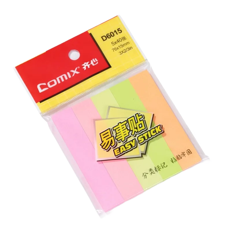 Comix Index Easy Stick 1 Pack 3 x3 Inch (76 x 15 mm) Multicolors