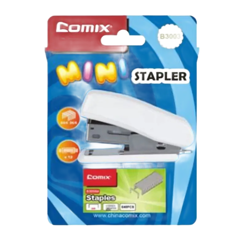 Comix Mini Stapler Set Blue