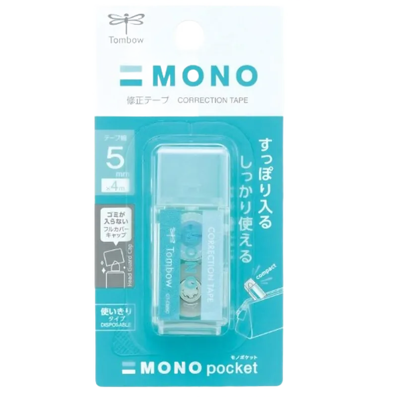 Tombow Mono Pocket Correction Tape Blue 1 Pack 5mm x 4m