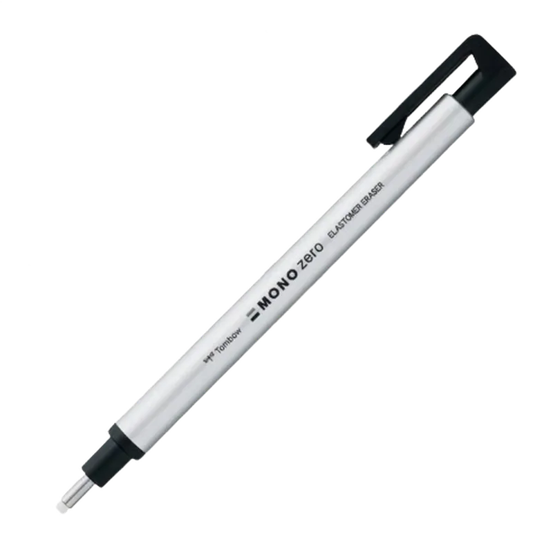 Tombow Mono Zero Eraser Pen Type Fine Rubber Tip Silver